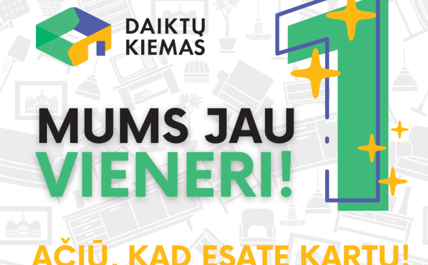 Dalijimosi daiktais stotelių tinklui „Daiktų kiemas“ – vieneri!