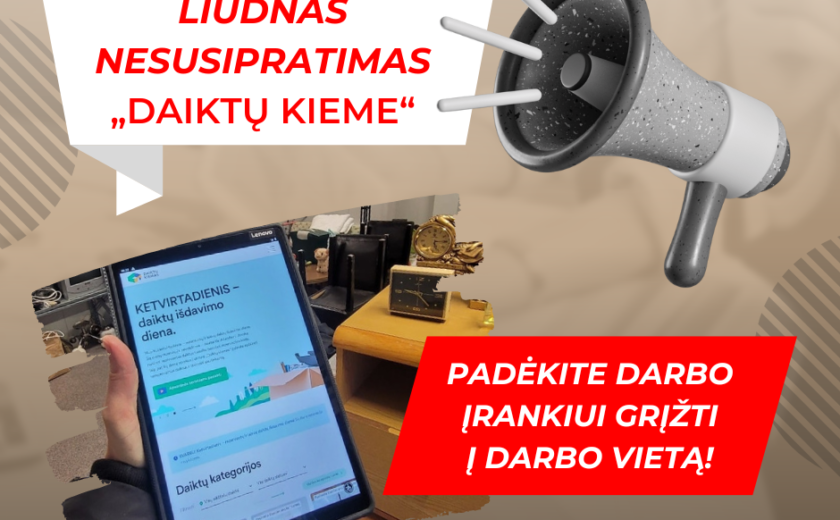 Liūdinantis nesusipratimas „Daiktų kieme“. Padėkite darbo įrankui grįžti į darbo vietą!