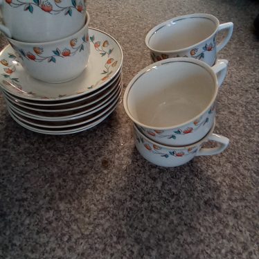 6 Puodelis su lėkštutėm