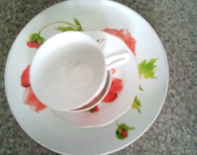 Lėkštės  ir puodeliai